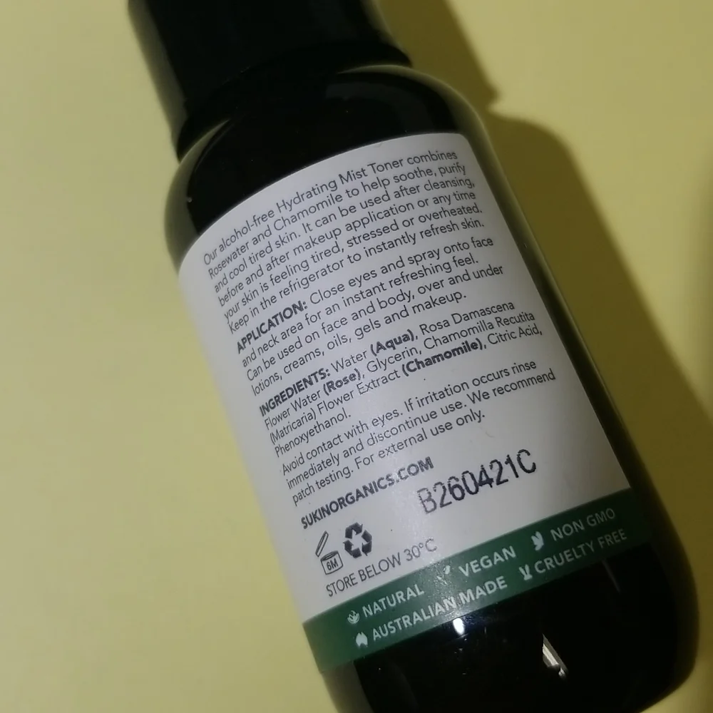 4/25 bundle item. Sukin  Hydrating Mist Toner